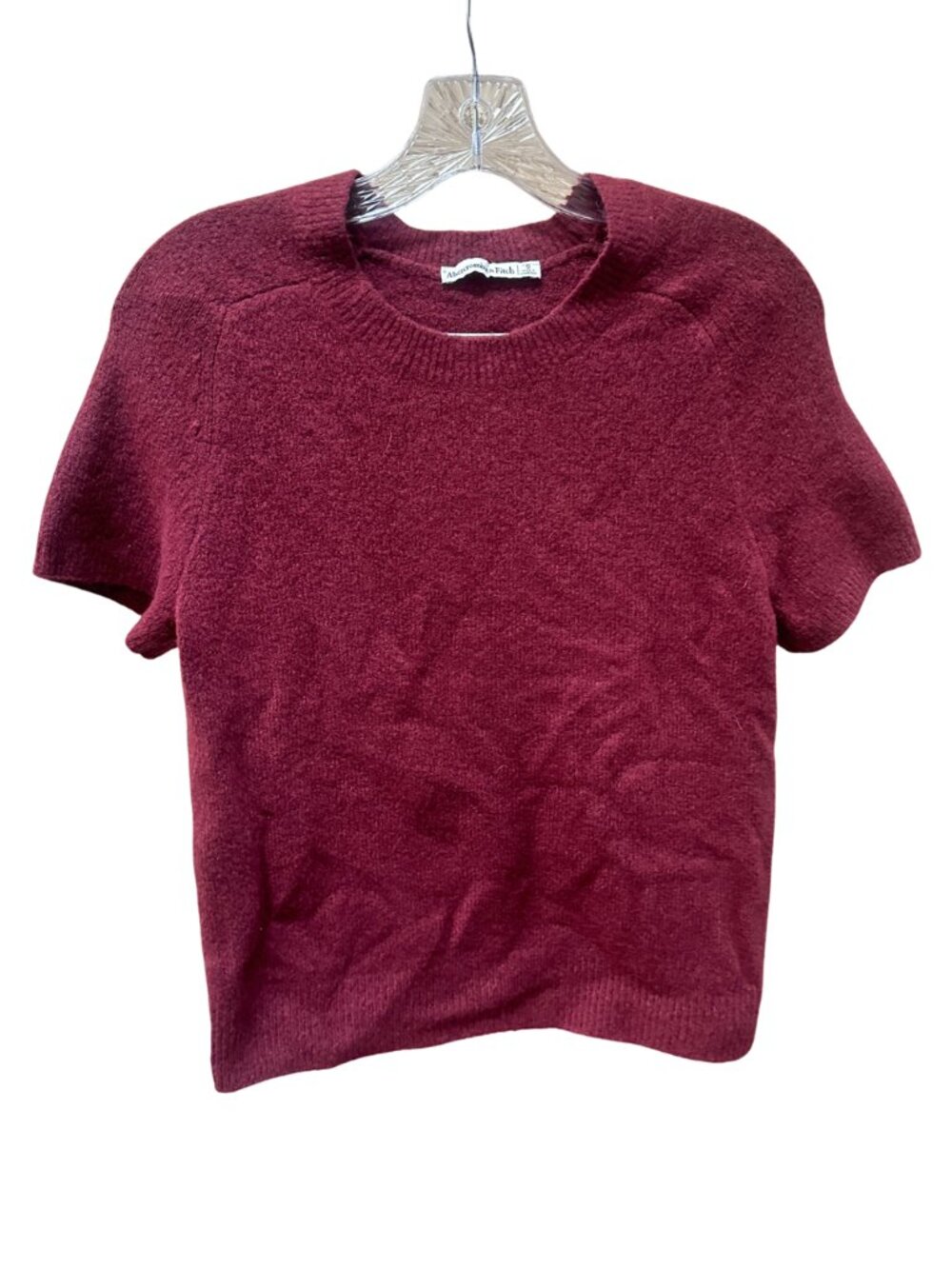 Abercrombie & Fitch Burgundy Red Short Sleeve Sweater - Women's Small